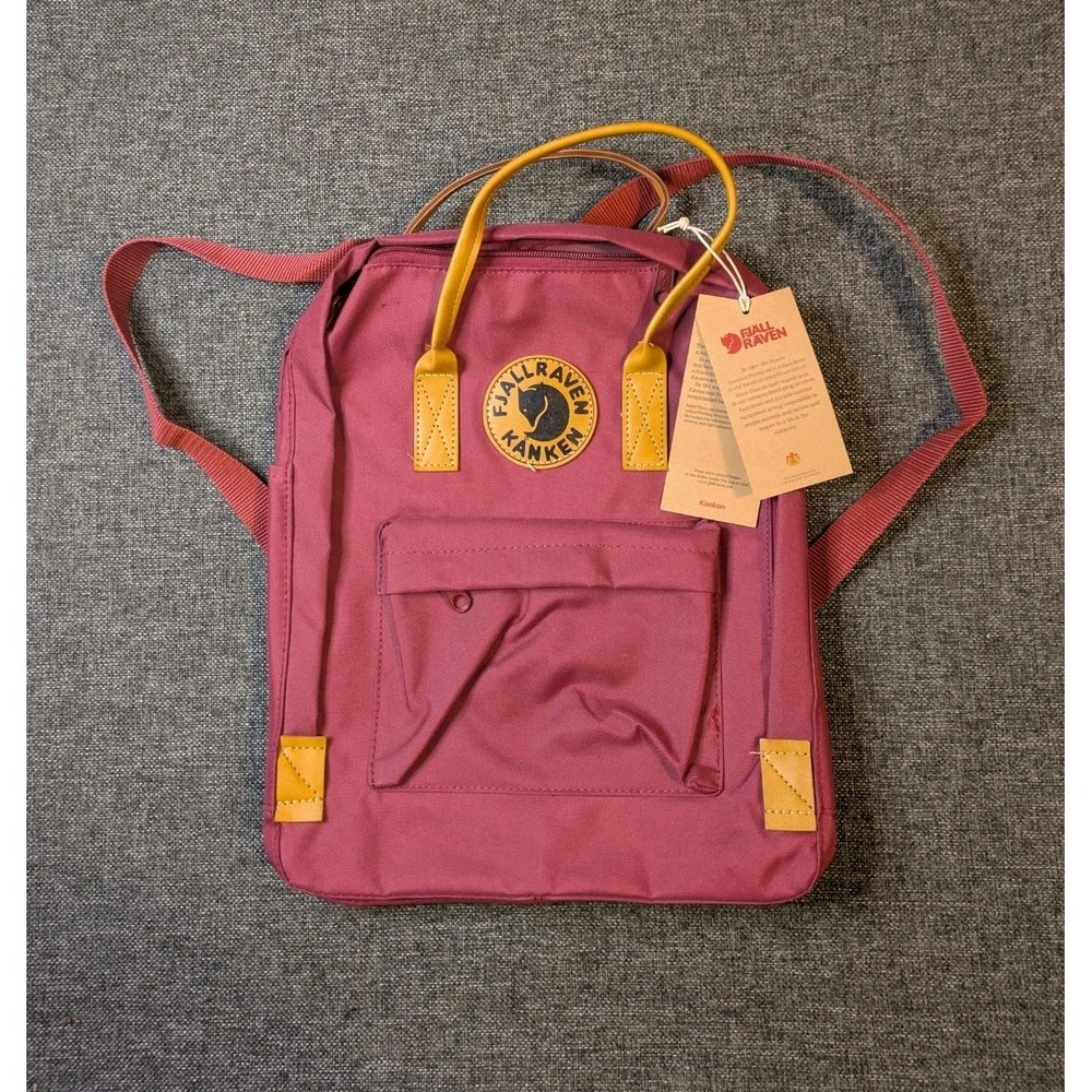 Fjallraven Kanken Burgundy Red Backpack Top Handles 15"×11" Laptop School Bag